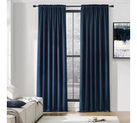 DONREN Lot de 2 Rideaux occultants avec Passe-Tringle pour Salon et Chambre à Coucher - 106,7 x 243,8 cm de Long - Bleu foncé