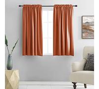DONREN Lot de 2 Rideaux occultants pour Chambre à Coucher - 122 cm de Long - Rideaux de Traitement de Petite fenêtre avec Passe-Tringle (132,1 cm de Large x 122,9 cm de Long)