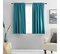 DONREN Lot de 2 rideaux occultants thermo-isolants avec passe-tringle, bleu sarcelle, 137 cm, pour salon, 107 x 137 cm (l x L)