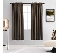 DONREN Lot de 2 rideaux occultants thermo-isolants avec passe-tringle, marron chocolat, rideaux doux, lisses et lourds pour café/salon, 132 x 160 cm