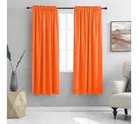 DONREN Lot de 2 Rideaux occultants Thermo-isolants, Orange Clair Vif (Citrouille de Halloween), décoration pour Chambre/Salon, 132 x 160 cm (l x L)