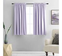 DONREN Lot de 2 Rideaux occultants Violet Lavande de 137,2 cm de Long pour Cuisine, Petite fenêtre, Rideaux avec Passe-Tringle pour Chambre à Coucher