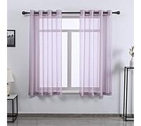 DONREN Lot de 2 voilages courts et texturés à œillets pour chambre d’enfant, 132,1 x 114,3 cm (l x L), lilas