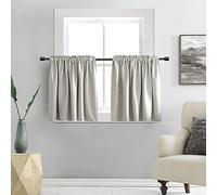 DONREN Rideaux courts pour loft - 91,4 cm de long - Gris clair - Pour chambre d'enfant (76,2 cm de large, 2 panneaux)