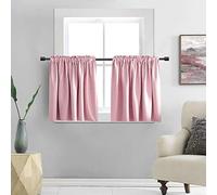 DONREN Rideaux courts roses pour chambre de fille - Rideaux occultants unis avec passe-tringle pour chambre d'enfant (106,7 x 76,2 cm, 2 panneaux)
