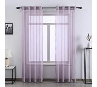 DONREN Rideaux de fenêtre Semi-Transparents 52" W x 84" L Lilas/Violet