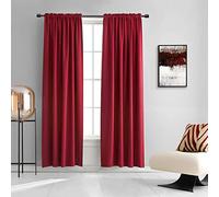 DONREN Rideaux de Poche occultants pour fenêtres 2 Panneaux 107 cm W 2 Pack|42" Wide by 84" Long Rouge Piment