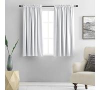 DONREN Rideaux occultants avec Passe-Tringle pour Chambre à Coucher - Blanc grisâtre - Isolation Thermique - 106,7 x 114,3 cm - 2 Panneaux