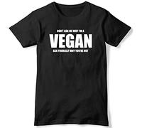 Don't Ask Me Why I'm A Vegan Mens Funny T-T-Shirts à Manches Courtes Black(XX-Large)