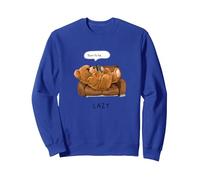 Don't Be Lazy, Cool Teddy Bear Illustration Graphic Designs Sweatshirt, Unisexe pour Adultes, Bleu Royal, XL