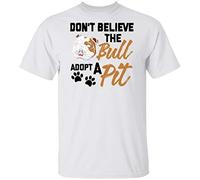Don't Believe The Bull Adopt A Pit Funny T-Shirts à Manches Courtes, T-T-Shirts à Manches Courtes(Large)