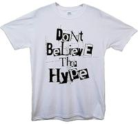 Don't Believe The Hype Men's T-T-Shirts à Manches Courtes - White(Large)