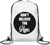 Don't Believe The Hype Sac de gym décontracté avec cordon Blanc