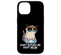 Don't Bother Me Right Meow Funny Sarcastic Gaming Cat Meme Coque pour iPhone 14