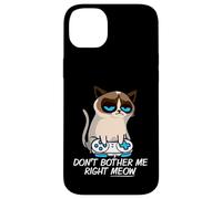 Don't Bother Me Right Meow Funny Sarcastic Gaming Cat Meme Coque pour iPhone 14 Plus