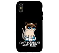 Don't Bother Me Right Meow Funny Sarcastic Gaming Cat Meme Coque pour iPhone X/XS