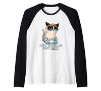 Don't Bother Me Right Meow Funny Sarcastic Gaming Cat Meme Manche Raglan