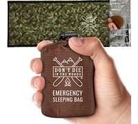 Don't Die in The Woods - Sac de Couchage d'urgence Extra épais avec Sac de Rangement en Nylon Ripstop - Couverture Spatiale Thermique Mylar