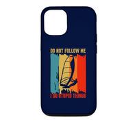 Don't Follow Me I Do Stupid Things Planche à Voile rétro Coque pour iPhone 12/12 Pro