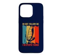 Don't Follow Me I Do Stupid Things Planche à Voile rétro Coque pour iPhone 15 Pro Max