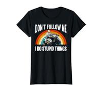 Don't Follow Me I Do Stupid Things Quad Tout-Terrain T-Shirt Graphique avec Valeur