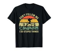 Don't Follow Me I Do Stupid Things Retro Vintage Ski T-Shirt