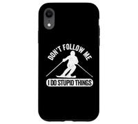Don't Follow Me I Do Stupid Things Ski Freestyle Skier Coque pour iPhone XR