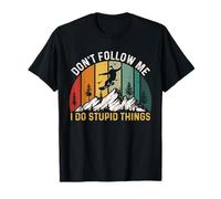 Don't Follow Me I Do Stupid Things Snowboard rétro Vintage T-Shirt