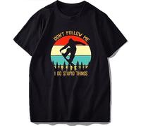 Don't Follow Me T T-Shirts à Manches Courtes I Do Stupid Things Snowboarding Monkey Funny TT-Shirts à Manches Courtes Size Breathable Soft Basic Tee Top Black(Medium)