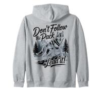Don't Follow The Pack Lead It Wolf Sweat à Capuche