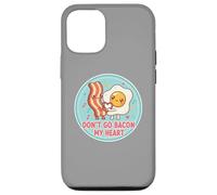Don't Go Bacon My Heart Cute Kawai Egg Funny Couples Pun Coque pour iPhone 12/12 Pro