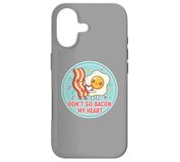 Don't Go Bacon My Heart Cute Kawai Egg Funny Couples Pun Coque pour iPhone 17