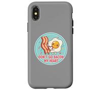 Don't Go Bacon My Heart Cute Kawai Egg Funny Couples Pun Coque pour iPhone X/XS