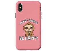 Don't Hurry Be Happy Paresseux Coque pour iPhone X/XS