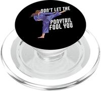 Don't Let The Ponytail Tromper You Funny Karaté Kickboxing PopSockets PopGrip pour MagSafe