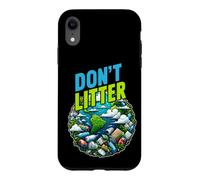 Don't Litter Anti-déchets sans Environnement Poubelle Anti-litière Coque pour iPhone XR