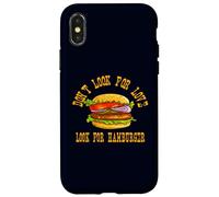 Don't Look for Love Look for Hamburger Lover Design Coque pour iPhone X/XS