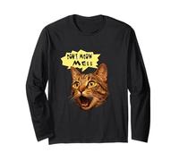 Don't Meow Me Funny Cat Sassy Tabby Kitten Face Meme Manche Longue