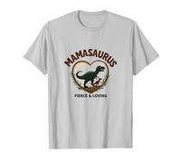 Don't Mess with Mamasaurus - Dinosaure Fierce Mom T-Shirt, Homme, Argent, XXL