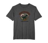 Don't Mess with Mamasaurus - Dinosaure Fierce Mom T-Shirt, Homme Grandes Tailles, Chiné Foncé, 2X Tall