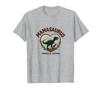Don't Mess with Mamasaurus - Dinosaure Fierce Mom T-Shirt, Homme, Gris Chiné, 4XL