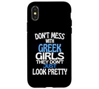 Dont Mess with Pretty Gr irls Citation Humoristique Grèce Coque pour iPhone X/XS