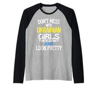 Dont Mess with Pretty Ukrainian Girls Citation drôle Ukraine Manche Raglan