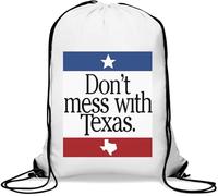 Don't Mess with Texas Lone Star State Sac de gym décontracté avec cordon de serrage Blanc