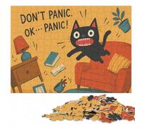 Don't Panic Poster Puzzle en Bois 1000 pièces, Activité Intérieure | Cadeau de fin d'année pour fan de puzzle : activité sans écran à la maison pendant le temps libre.
