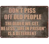 Don't Piss Off People Funny Metal Sign Retro Distressed 8 X 12 in