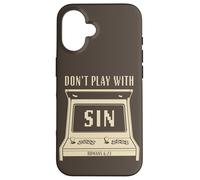 Don't Play with Sin - Retro Arcade Game Christian Gospel Coque pour iPhone 16