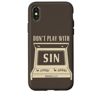 Don't Play with Sin - Retro Arcade Game Christian Gospel Coque pour iPhone X/XS