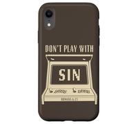 Don't Play with Sin - Retro Arcade Game Christian Gospel Coque pour iPhone XR