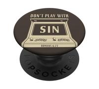 Don't Play with Sin - Retro Arcade Game Christian Gospel PopSockets PopGrip Adhésif